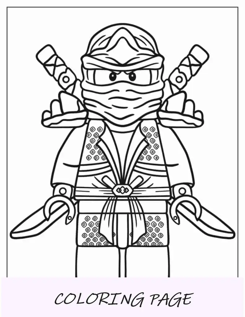Einfaches Lego-Ninja-Ausmalen für Kinder im Vorschulalter