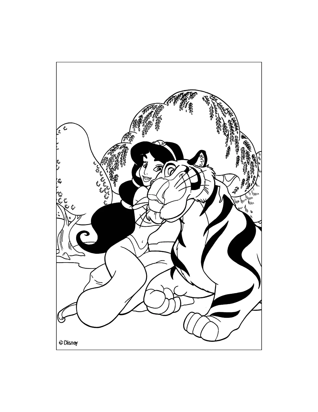 Pagine da colorare di Principessa Jasmine