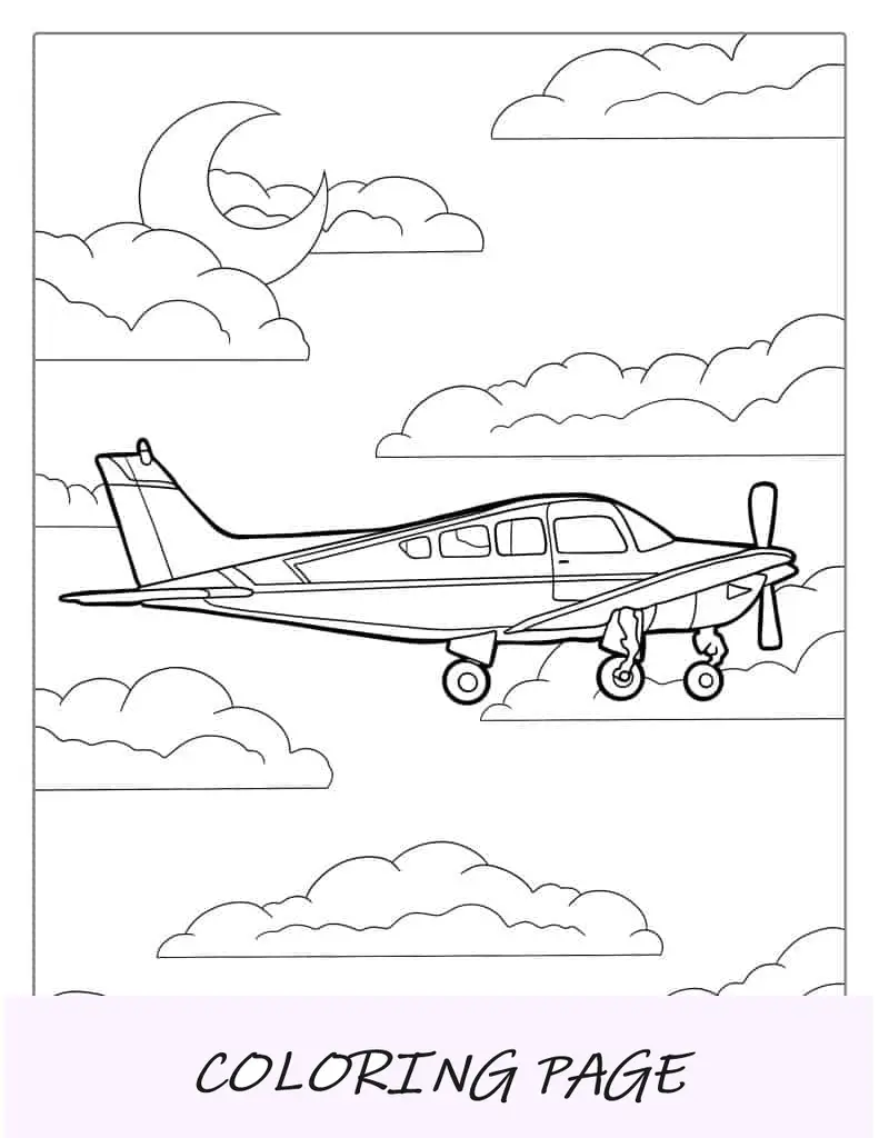 Página para colorir do avião Cessna 172