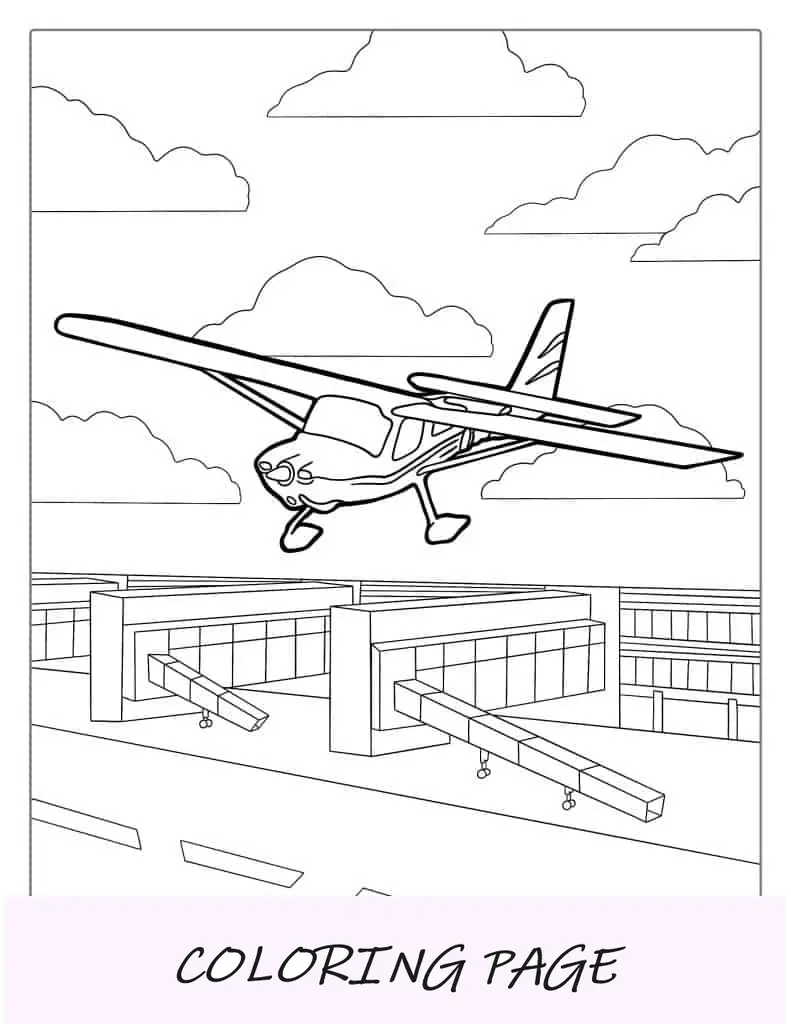 Página para colorir do avião Cessna 172