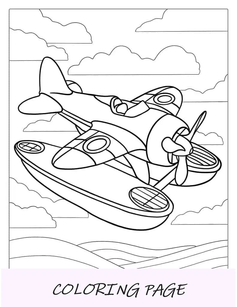 Esboço simples de avião aquático