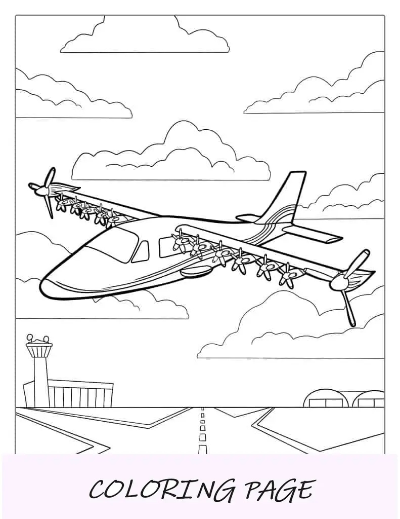 Avião X-57 Maxwell para colorir