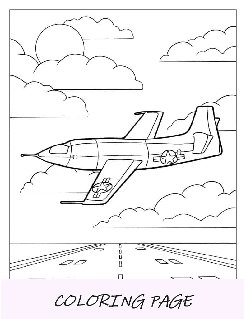 Página para colorir do avião de teste Bell X-1
