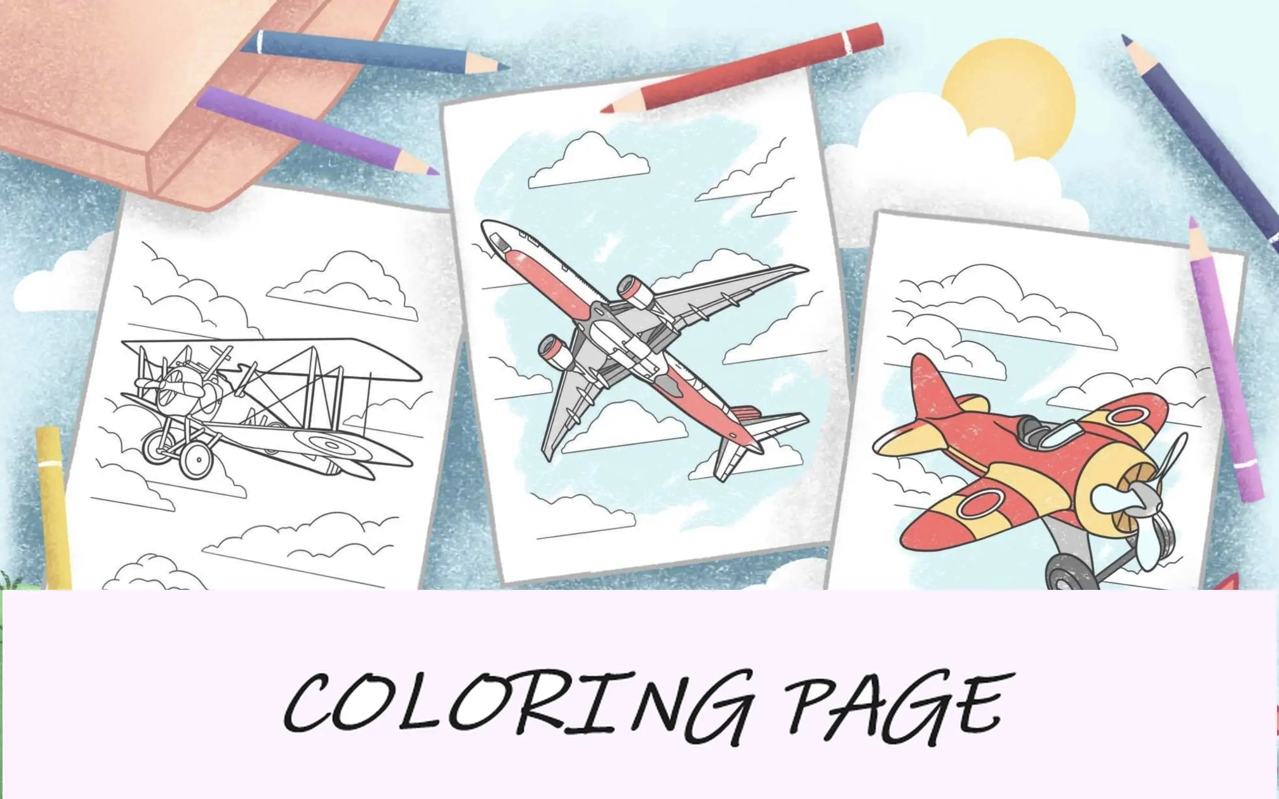 Desenhos para colorir de avião