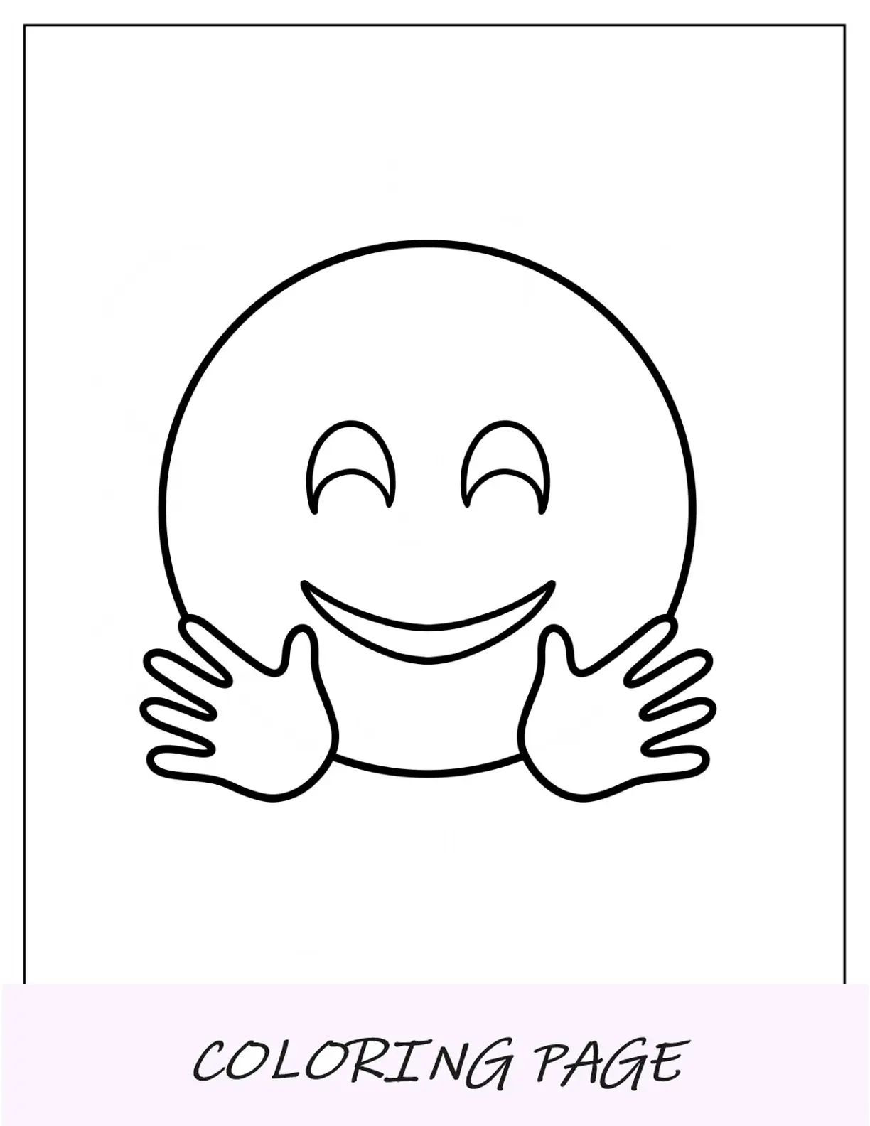 Emoji da colorare pagina di Kawaii a pagina intera montaggio emoji di sentimenti e cuori