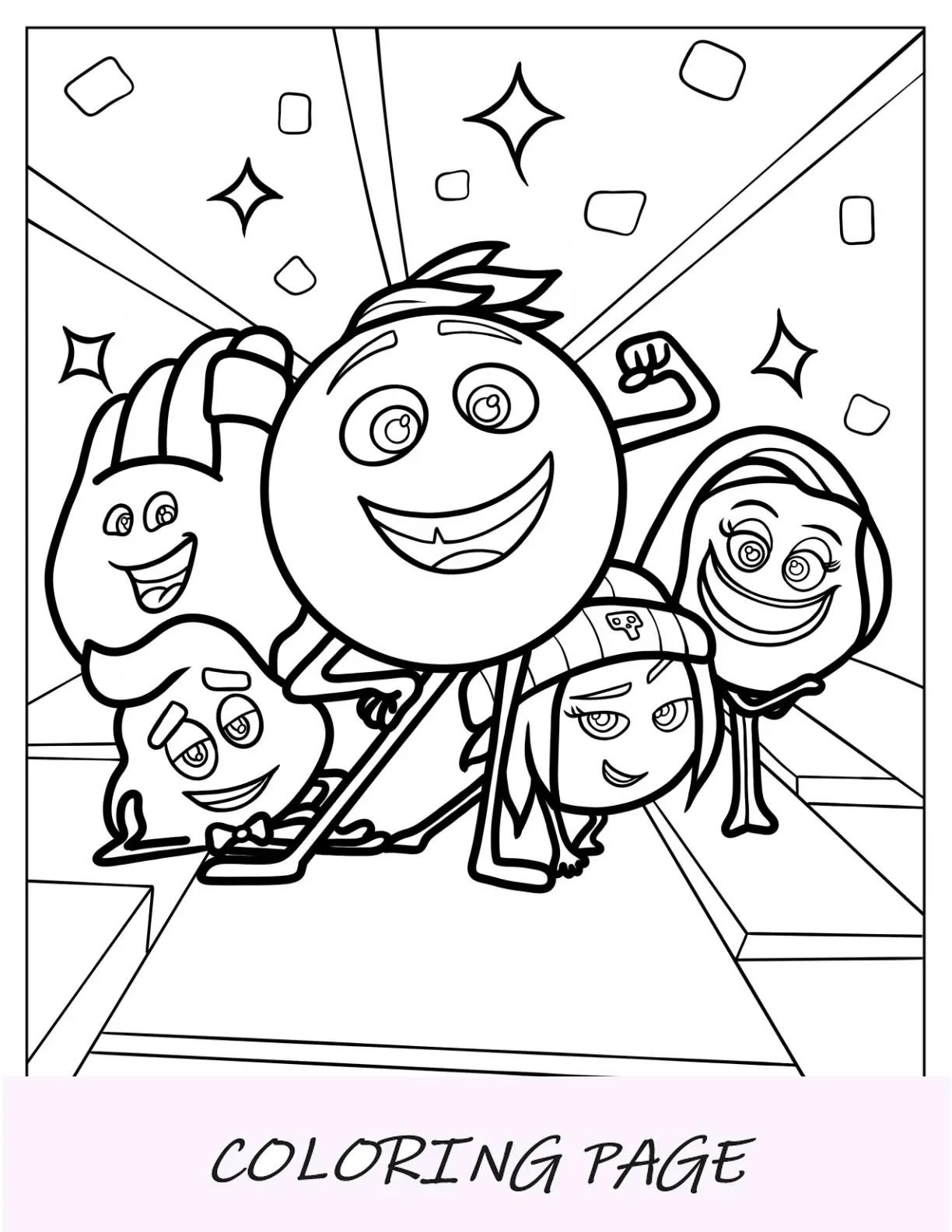 Pagina intera della pagina da colorare Emoji