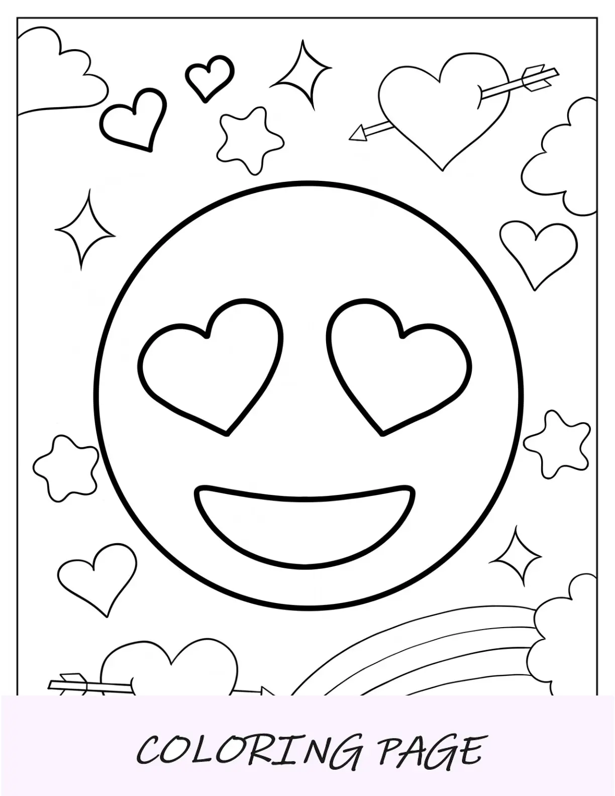 Pagina da colorare Emoji con faccia semplice con lacrime di gioia per bambini in età prescolare