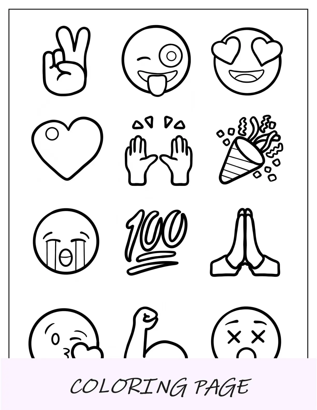 Pagina da colorare Emoji faccia festa