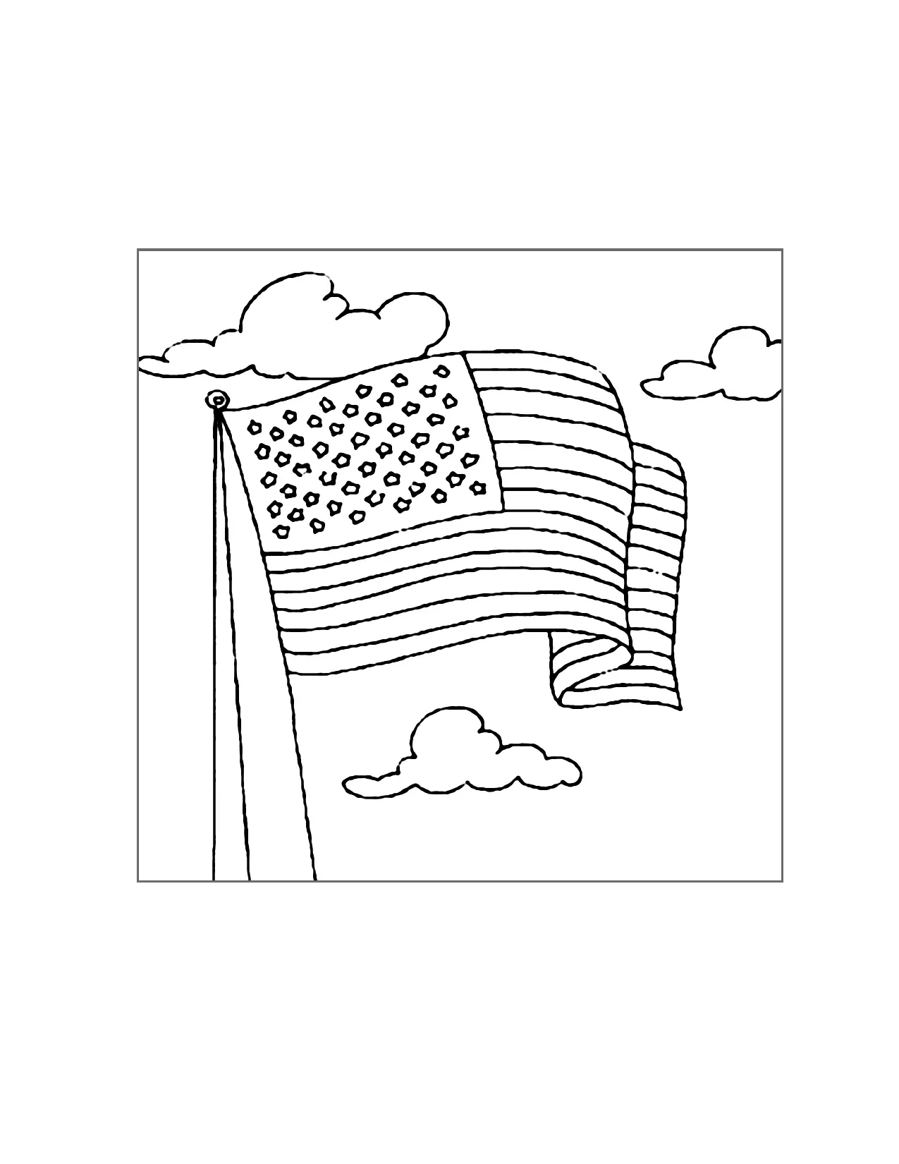 Páginas para colorir da bandeira americana