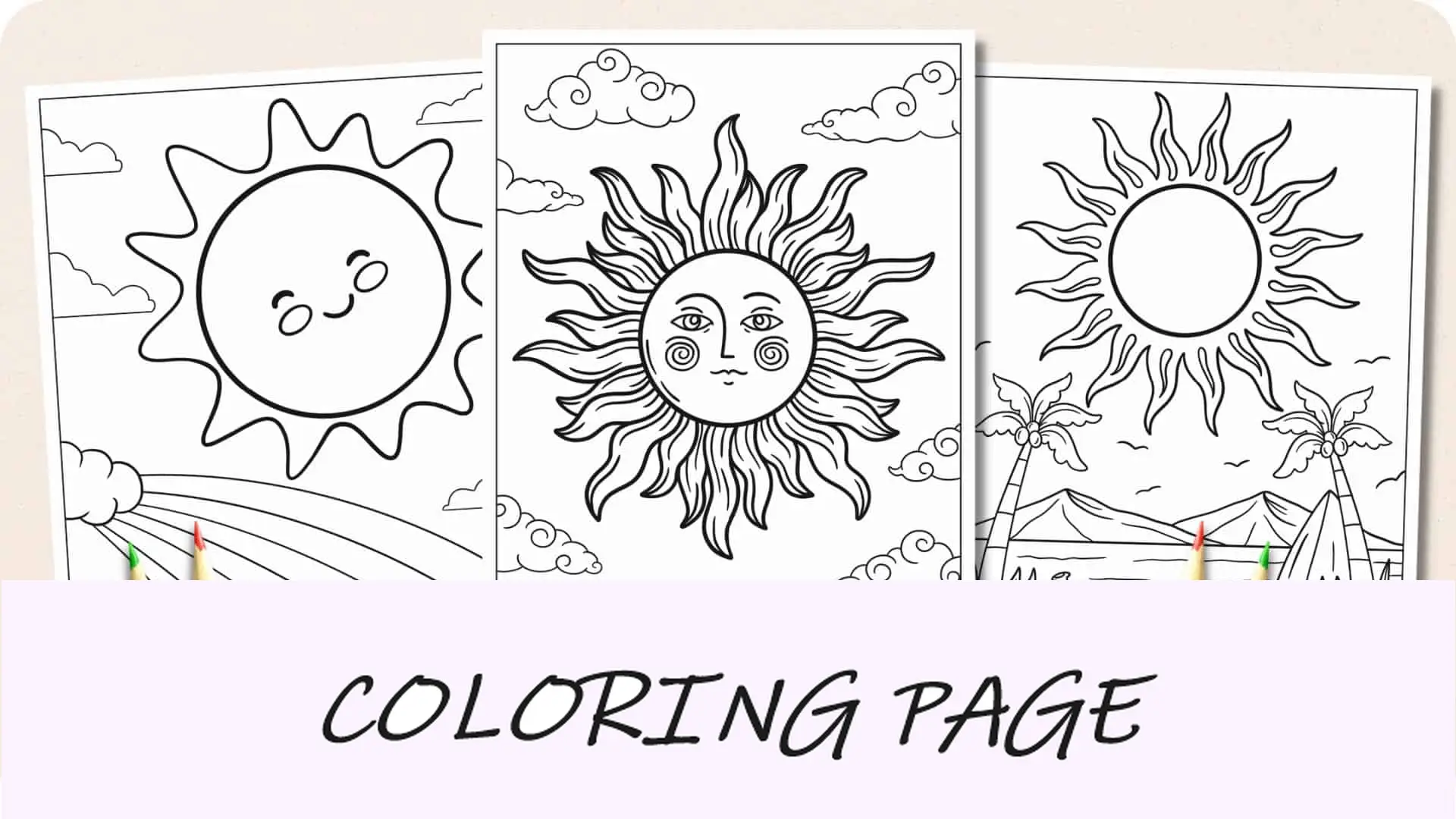 Dibujos para colorear de sol