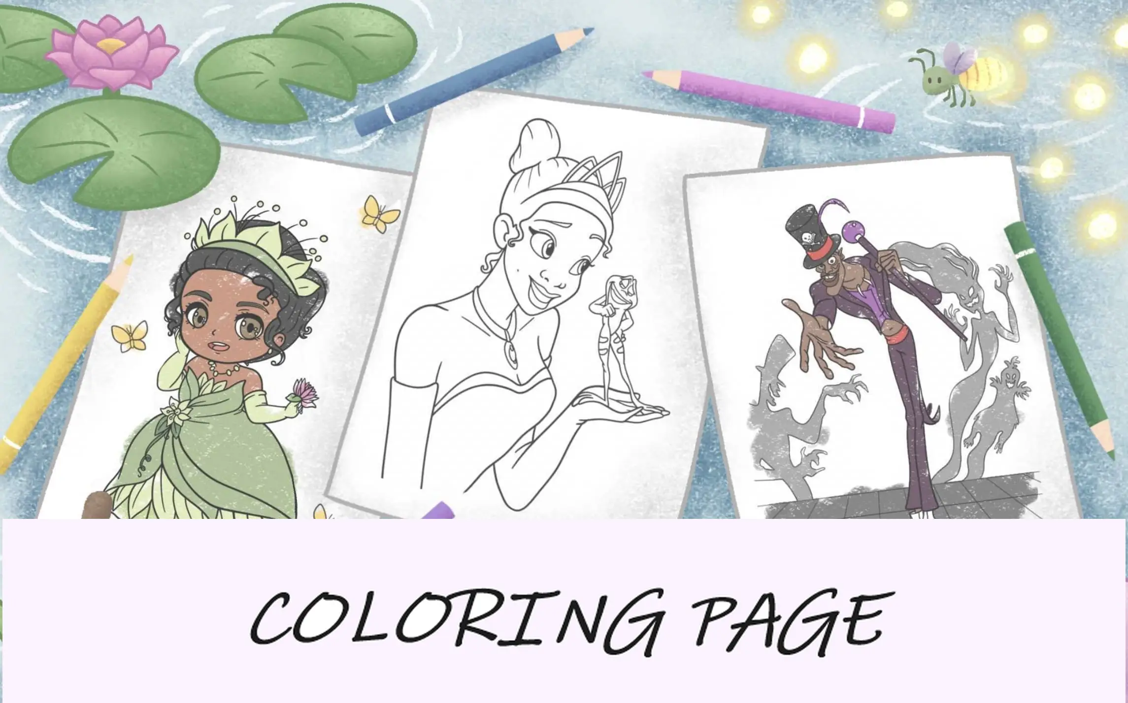 Desenhos para colorir da princesa e o sapo