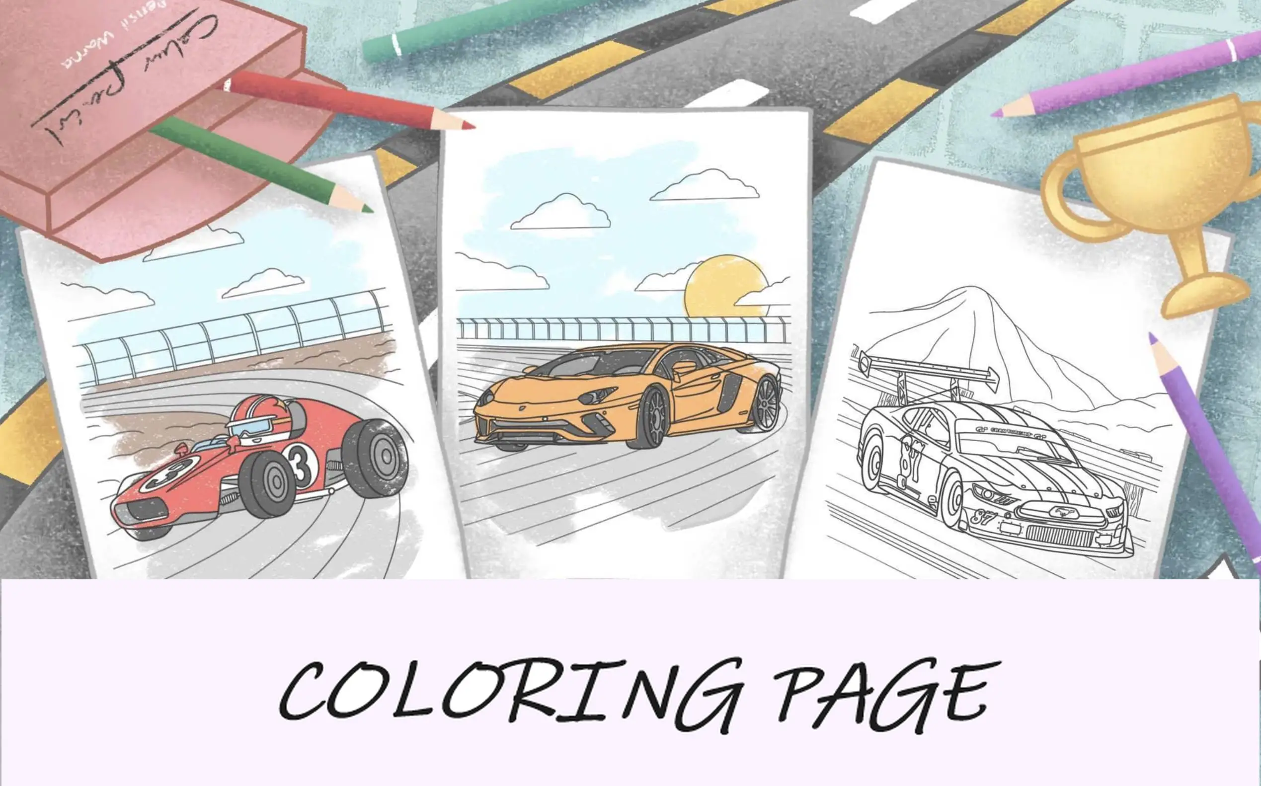Dibujos para colorear de coches de carreras