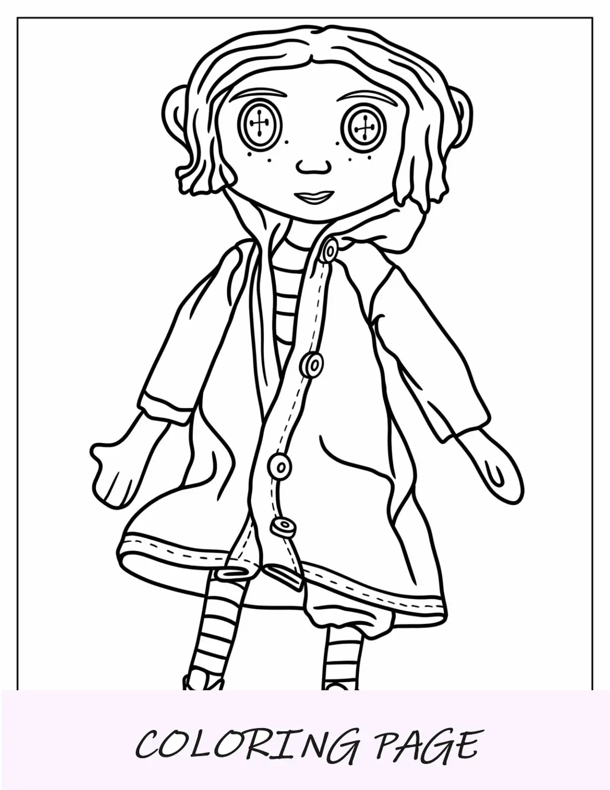 Otra página para colorear de Coraline para niños