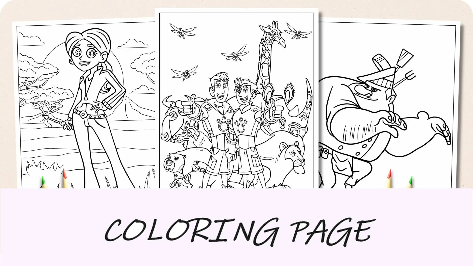 Desenhos para colorir de Kratts selvagens