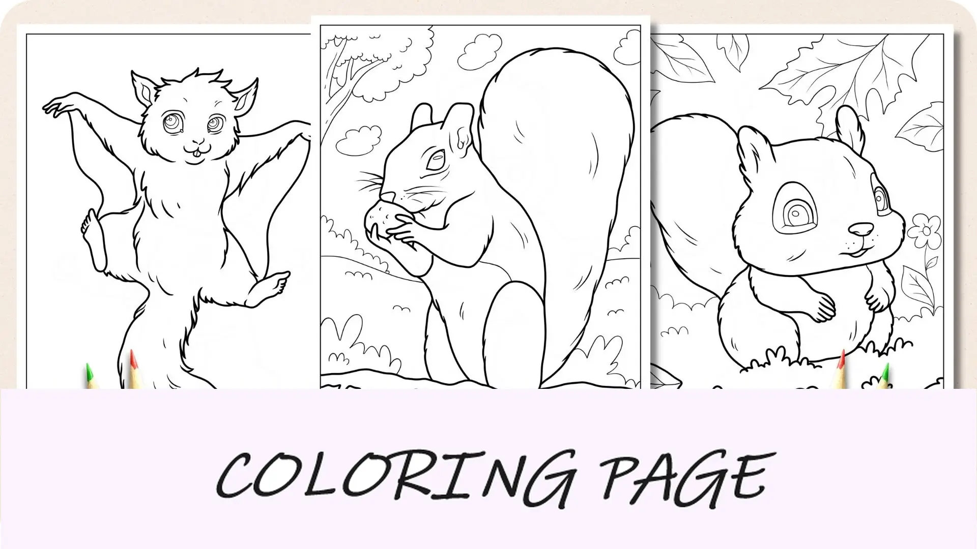 Disegni da colorare di scoiattoli