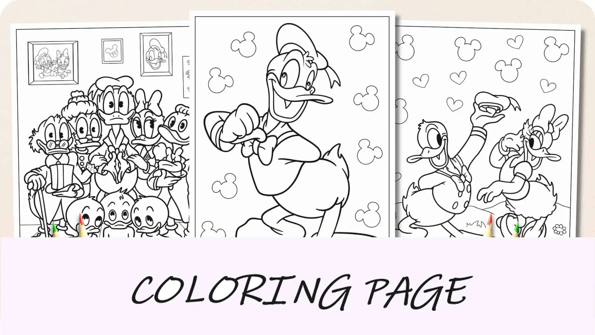 Desenhos para colorir do Pato Donald