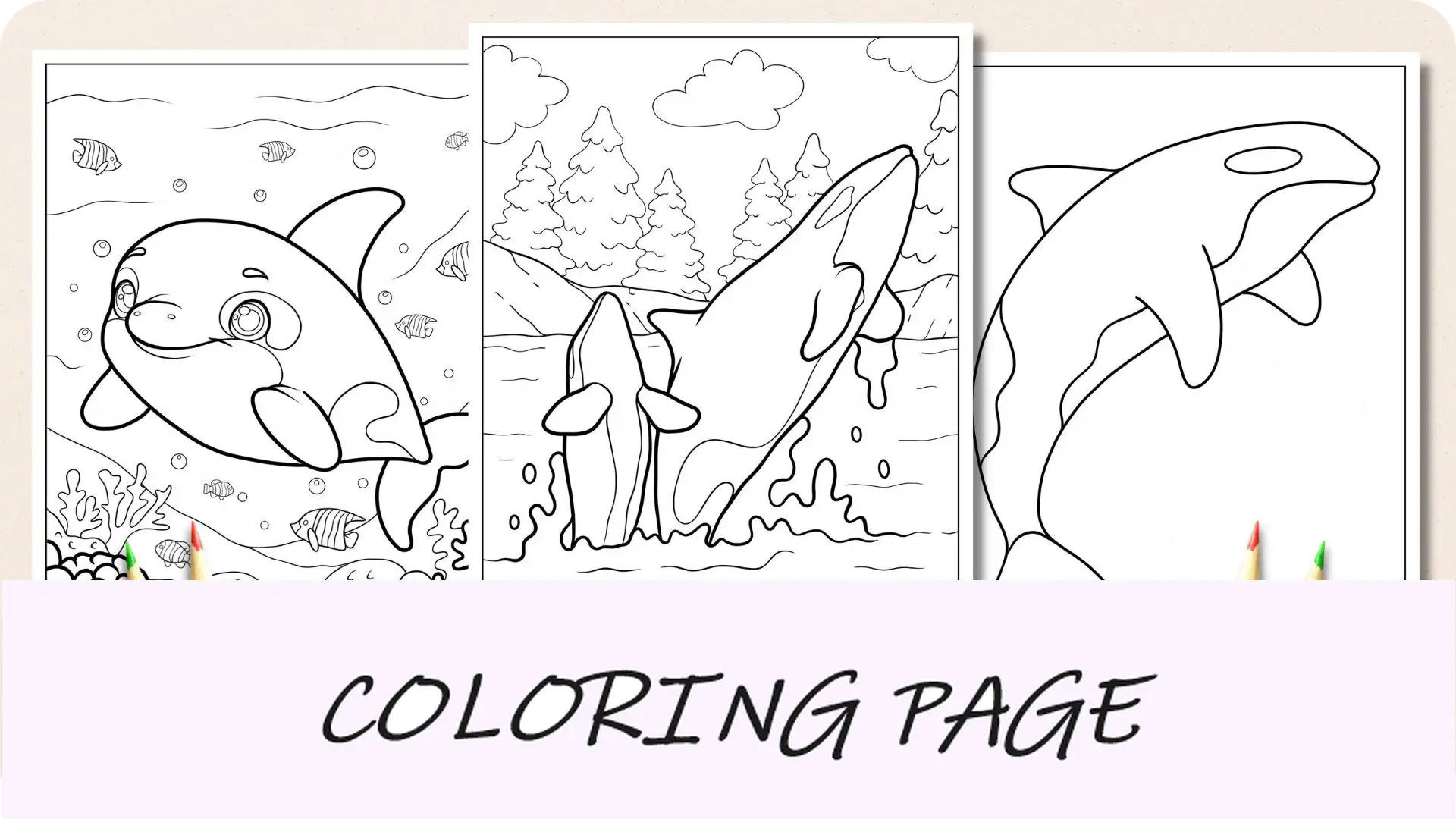 Desenhos para colorir de baleia assassina