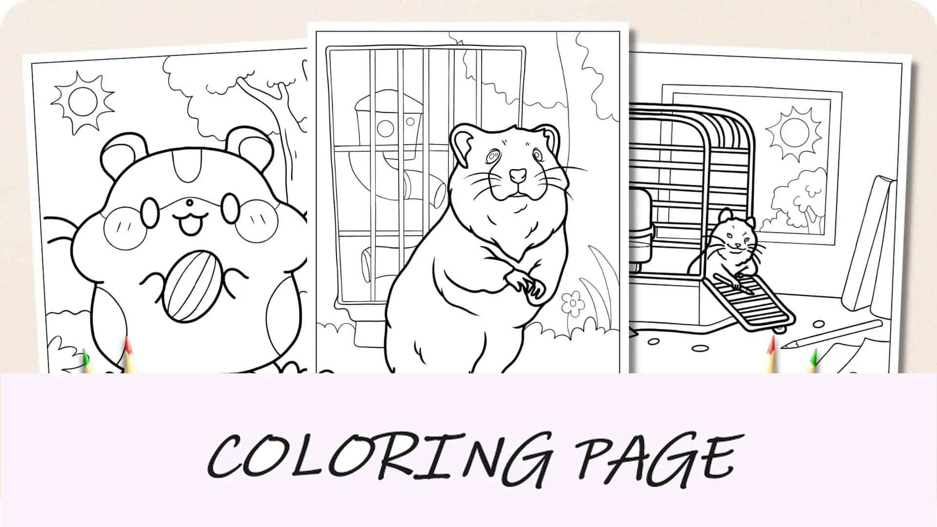 Dibujos para colorear de hámster