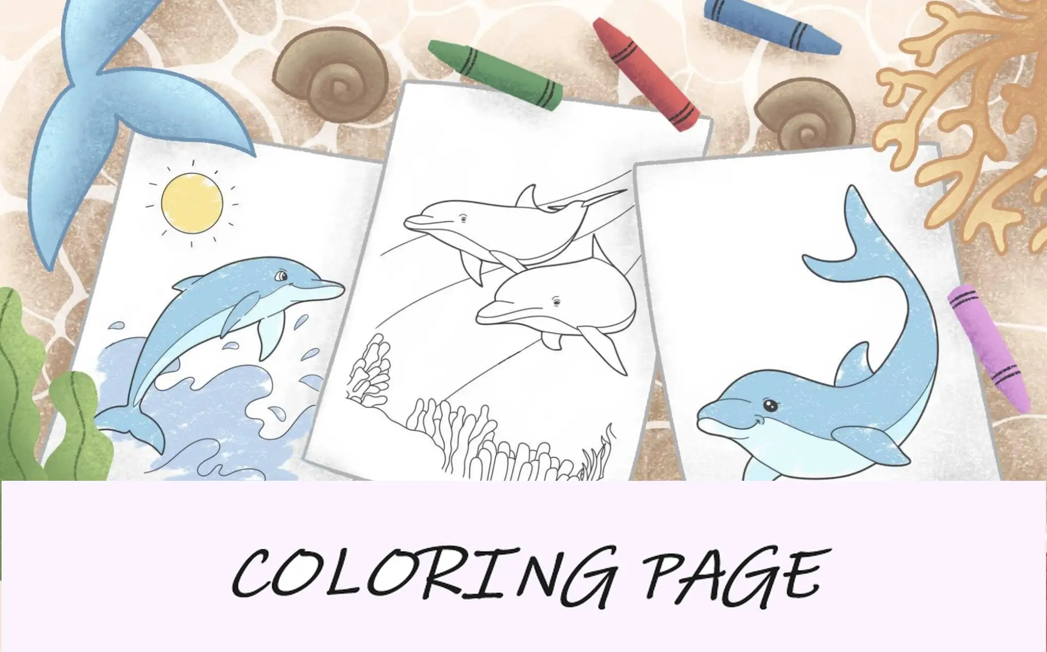 Dibujos para colorear de delfines