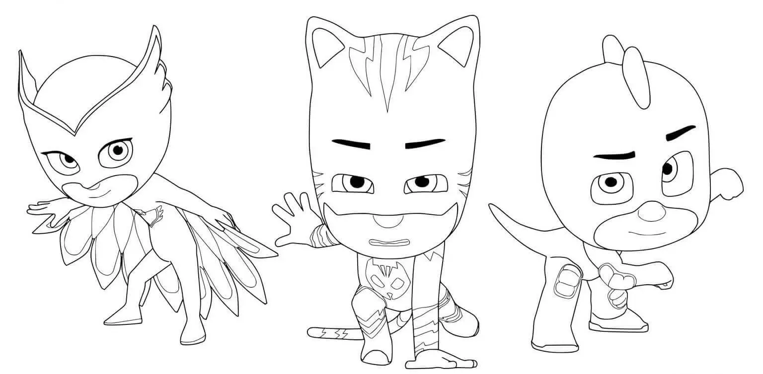 PJ máscaras páginas para colorir
