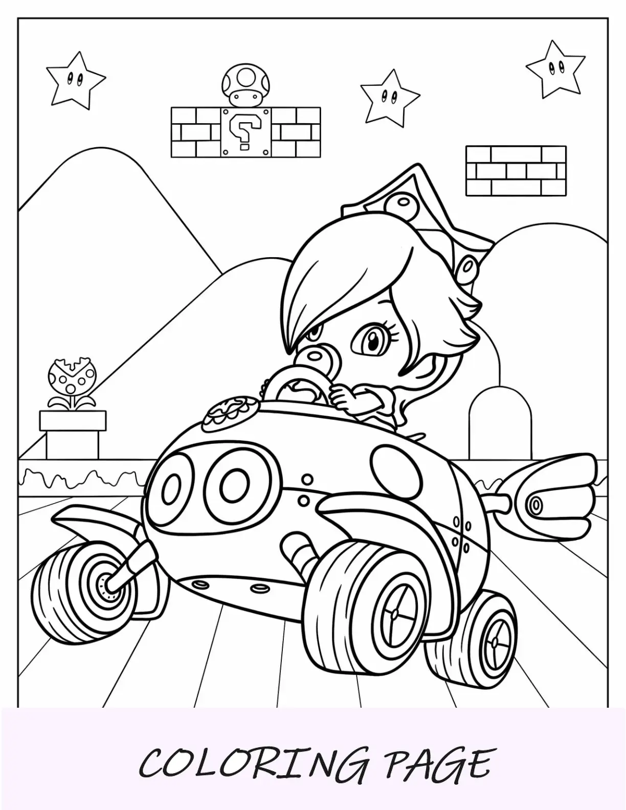 Folha para colorir Bebê Princesa Rosalina em Mario Kart
