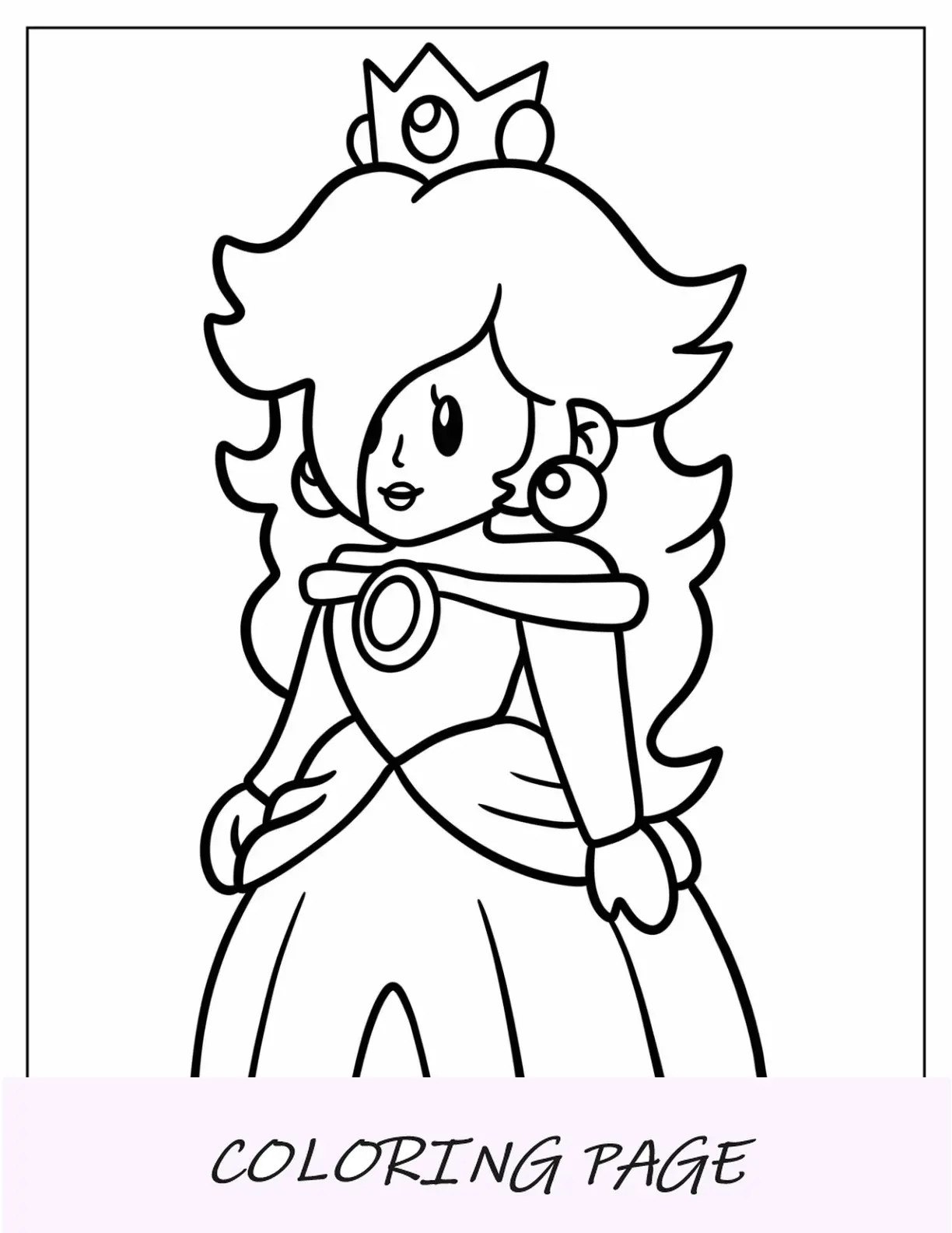 Página para colorir simples de Rosalina para crianças em idade pré-escolar